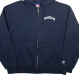 CHAMPION Mount Holyoke College Mens Blue Hoodie Full Zip USA L