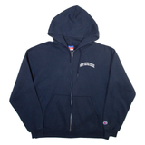 CHAMPION Mount Holyoke College Mens Blue Hoodie Full Zip USA L