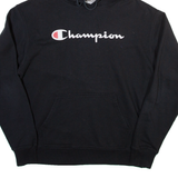 CHAMPION Mens Black Hoodie L