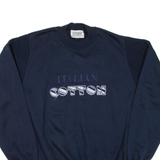 ALEXANDRE MEN Italian Cotton Mens Sweatshirt Blue M