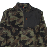 STARTER Mens Patterned Fleece Green Camouflage 1/4 Zip L