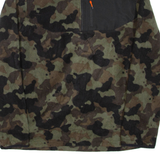 STARTER Mens Patterned Fleece Green Camouflage 1/4 Zip L