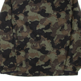 STARTER Mens Patterned Fleece Green Camouflage 1/4 Zip L