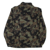 STARTER Mens Patterned Fleece Green Camouflage 1/4 Zip L