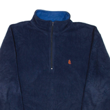 NAUTICA Mens Fleece Blue 1/4 Zip L
