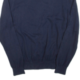 TOMMY HILFIGER Mens Patterned Jumper Blue Tight Knit L