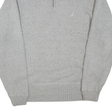 NAUTICA Mens Jumper Grey 1/4 Zip Tight Knit L