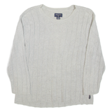 NAUTICA Womens Jumper Grey Tight Knit 3/4 Sleeve L