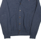 TOMMY HILFIGER Mens Jumper Blue V-Neck Tight Knit XL