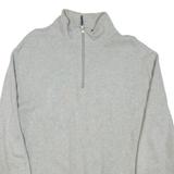 NAUTICA Mens Jumper Grey 1/4 Zip Tight Knit 2XL