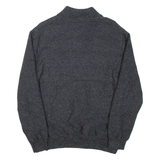 CHAPS Mens Jumper Grey Button Neck Tight Knit L