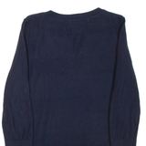 TOMMY HILFIGER Womens Jumper Blue Tight Knit 3/4 Sleeve M