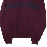 CHAPS Mens Jumper Maroon 1/4 Zip Tight Knit XL