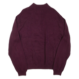 CHAPS Mens Jumper Maroon 1/4 Zip Tight Knit XL