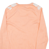 TOMMY HILFIGER Womens Patterned Jumper Pink Argyle V-Neck Tight Knit M