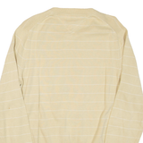 TOMMY HILFIGER Mens Patterned Jumper Yellow Striped V-Neck Tight Knit M