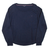 TOMMY HILFIGER Womens Jumper Blue Tight Knit L