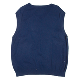 POLO RALPH LAUREN Mens Jumper Blue V-Neck Tight Knit XL