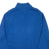 CHAPS Mens Jumper Blue 1/4 Zip Tight Knit L