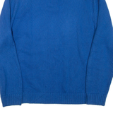 CHAPS Mens Jumper Blue 1/4 Zip Tight Knit L