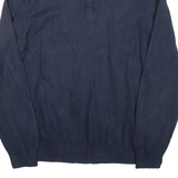 NAUTICA Mens Jumper Black 1/4 Zip Tight Knit L