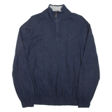 NAUTICA Mens Jumper Black 1/4 Zip Tight Knit L