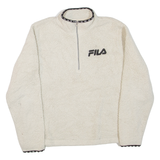 FILA Womens Fleece Beige 1/4 Zip UK 14
