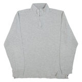 CHAPS Mens Jumper Grey 1/4 Zip Tight Knit M