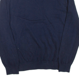 TOMMY HILFIGER Mens Jumper Blue V-Neck Tight Knit L