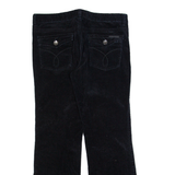 CALVIN KLEIN Womens Corduroy Trousers Black Regular Flared W34 L32