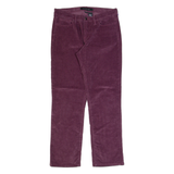 CALVIN KLEIN Womens Corduroy Trousers Purple Regular Straight W30 L30