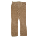CHAPS Womens Corduroy Trousers Brown Slim Straight W32 L30