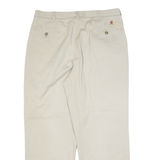 TOMMY HILFIGER Pleated Chino Mens Trousers Beige Regular Straight W36 L30