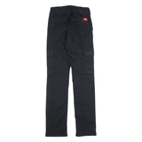 DICKIES Cargo Workwear Womens Trousers Black Slim Straight W24 L30