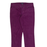 TOMMY HILFIGER Womens Corduroy Trousers Purple Slim Straight W28 L30