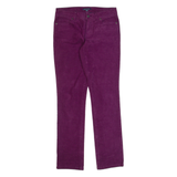 TOMMY HILFIGER Womens Corduroy Trousers Purple Slim Straight W28 L30