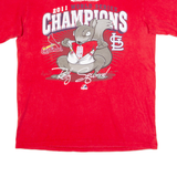 MAJESTIC 2011 World Series Champions Mens T-Shirt Red USA M