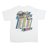 PORT & COMPANY Snowball Derby Racing Mens Biker T-Shirt White USA XL
