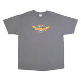 ANVIL Mini Indy Raceway Racing Mens Biker T-Shirt Grey USA L