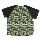 CARHARTT Camo Mens T-Shirt Green V-Neck 2XL