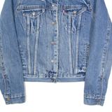 LEVI'S BIG E Womens Sherpa Lined Denim Jacket Blue XS