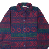 NORTHCREST Womens Fleece Jacket Maroon Striped M