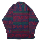 NORTHCREST Womens Fleece Jacket Maroon Striped M