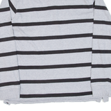 CHAPS Striped Mens Sweatshirt Grey 1/4 Zip L