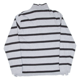 CHAPS Striped Mens Sweatshirt Grey 1/4 Zip L
