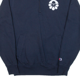 CHAMPION Mens Sweatshirt Blue 1/4 Zip S
