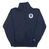 CHAMPION Mens Sweatshirt Blue 1/4 Zip S