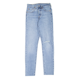LEVI'S 501S Jeans Distressed Womens Blue Skinny Straight Stone Wash W24 L30