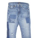 POLO RALPH LAUREN Waverly Crop Patchwork Womens Jeans Blue Straight W29 L25