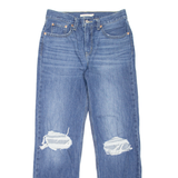 LEVI'S Low Pro Distressed Womens Jeans Blue Regular Straight Stone Wash W27 L31